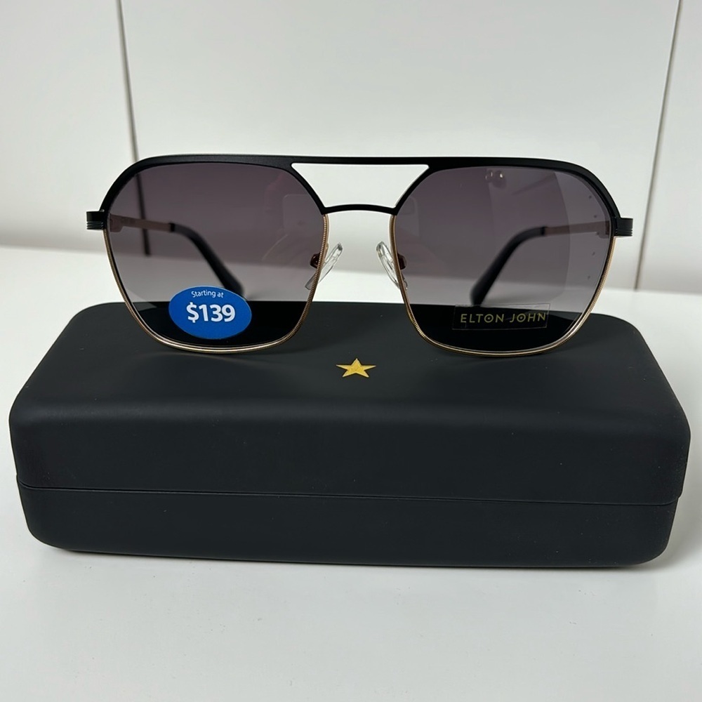 Elton John Branded Red Carpet Sunglasses | Retro Statement Frames